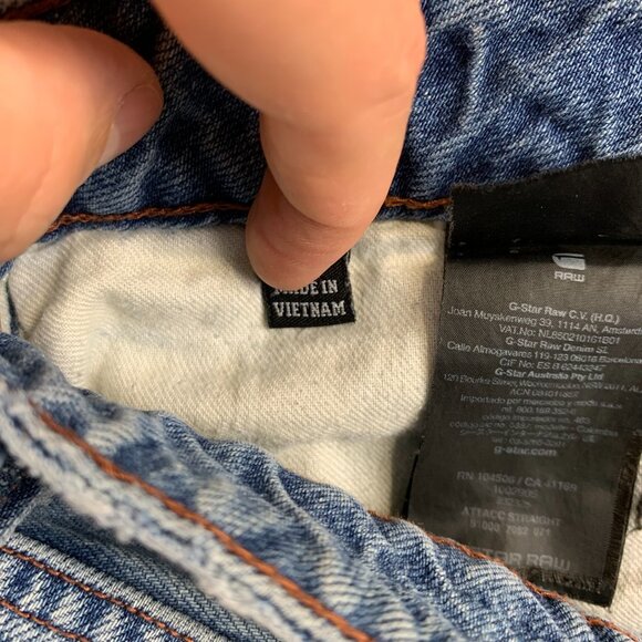 G Star Mens Pants 33 Blue Denim Jeans Attacc Straight Rigid Zip Pocket 33x28 - Picture 12 of 16